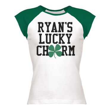 Ryan's Lucky Charm Junior Fit Bella 1x1 Rib Ringer Tee