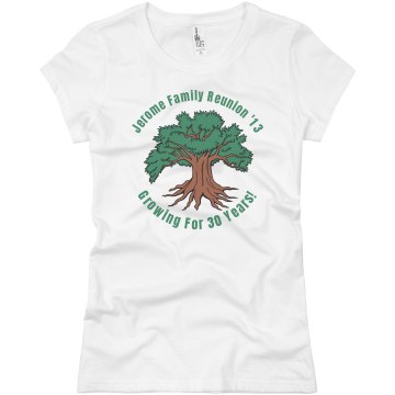 Big Tree Family Reunion Junior Fit Basic Bella Favorite Tee