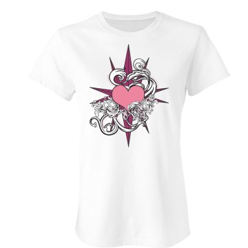 Fashion Heat And Star Junior Fit Bella Sheer Longer Length Rib Tee