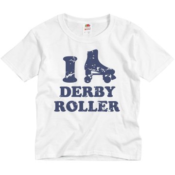 I Skate Roller Derby Youth Basic Gildan Ultra Cotton Crew Neck Tee
