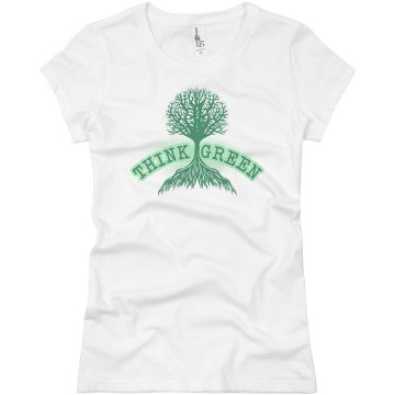Think Green Tree Junior Fit Basic Bella Favorite Tee