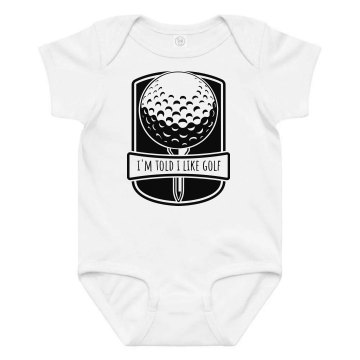 I'm Told I Like Golf Infant Rabbit Skins Lap Shoulder Creeper