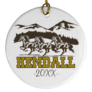 Horse Lover Ornament Porcelain Circle Ornament