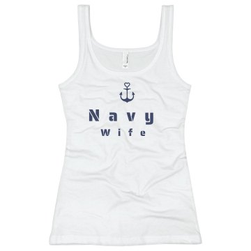 Navy Wife Junior Fit Bella Long Sleeve Thermal Tee