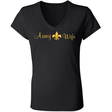 Army Wife Junior Fit Bella Sheer Longer Length Rib V-Neck Tee 