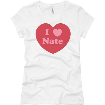 I Love Big Heart Junior Fit Basic Bella Favorite Tee