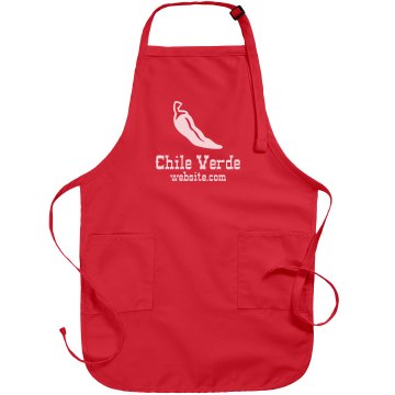 Chile Verde Restaurant Port Authority Adjustable Full Length Apron