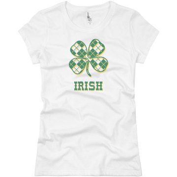 2 Color Clover Pattern Junior Fit Basic Bella Favorite Tee