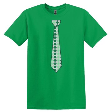 Green Neck Tie Unisex Gildan Heavy Cotton Crew Neck Tee