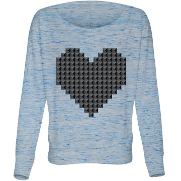 Pyramid Stud Heart Misses Bella Flowy Lightweight Relaxed Dolman Tee
