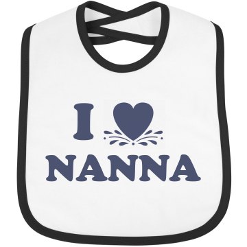 I Love Nana Infant Bella Baby 1x1 Rib Reversible Bib