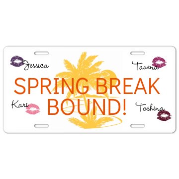 Spring Break Girls License Plate