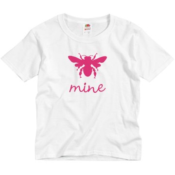 Bee My Valentine Youth Bella Girl 1x1 Rib Cap Sleeve Tee