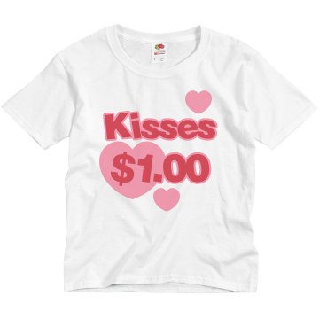 Kisses For A Buck Youth Basic Gildan Ultra Cotton Crew Neck Tee