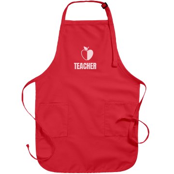 Teacher Apron With Apple Port Authority Adjustable Full Length Apron