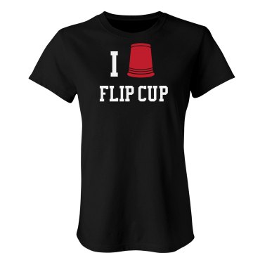 I Love Flip Cup Junior Fit Bella Sheer Longer Length Rib Tee