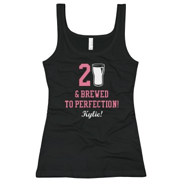 21 & Brewed To Perfection Junior Fit Bella Sheer Longer Length Rib Tank Top