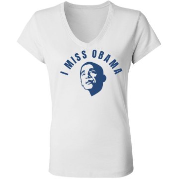 Obama 2012 Junior Fit Bella Sheer Longer Length Rib V-Neck Tee 