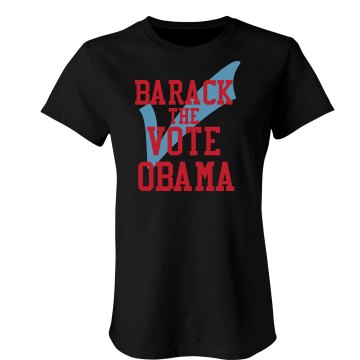 Barack the Vote Junior Fit Bella Sheer Longer Length Rib Tee