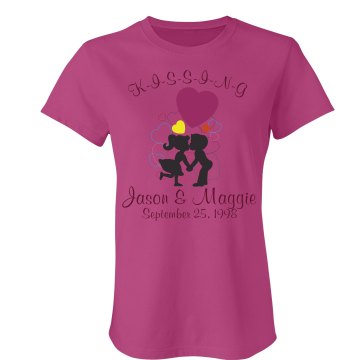 KISSING Couples Tee Misses Relaxed Port & Company Essential Tee