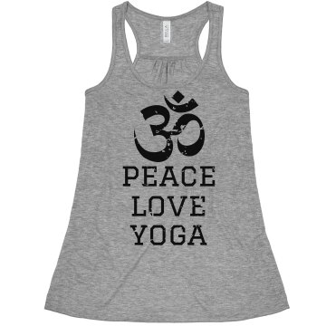 Peace, Love & Yoga Tank Misses Relaxed Fit Port Authority Ribbed Tank