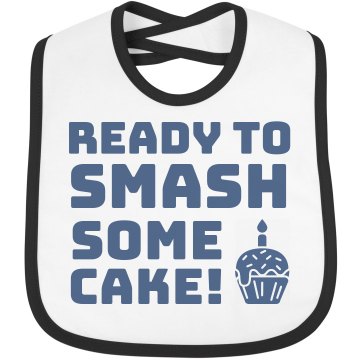 Ready To Smash Cake Infant Bella Baby 1x1 Rib Reversible Bib