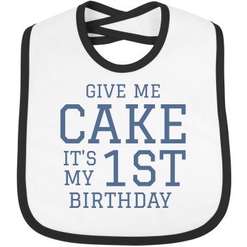 Give Me Cake Infant Bella Baby 1x1 Rib Reversible Bib