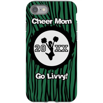 Cheer Mom School Colors Rubber iPhone 4 & 4S Case Black