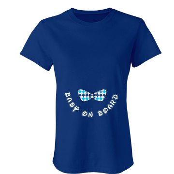 Baby On Board Bow Tie Junior Fit Bella Sheer Longer Length Rib Tee