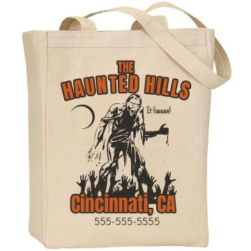 Halloween Haunted House Liberty Bags Canvas Tote