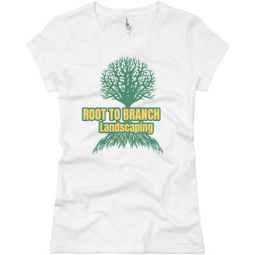 Root Branch Landscaping Junior Fit Basic Bella Favorite Tee