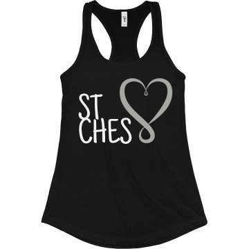 Best Bitches Two Junior Fit Bella Sheer Longer Length Rib Racerback Tank Top