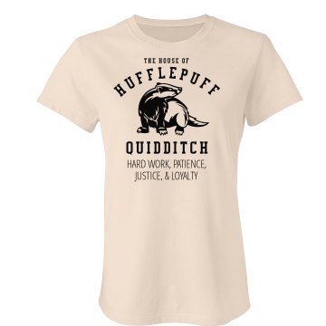 Hufflepuff Quidditch Fan Junior Fit Bella Crewneck Jersey Tee