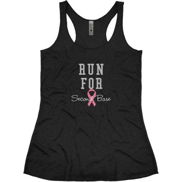 Breast Cancer Rhinestone Junior Fit Bella Triblend Racerback Tank