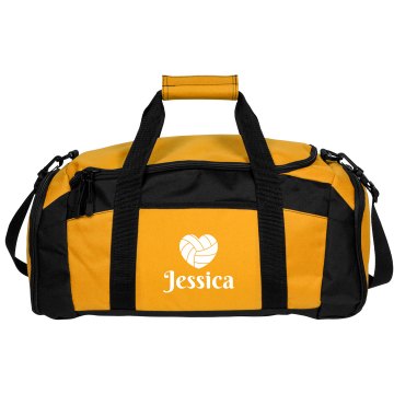 Custom Name Red Duffel Port & Company Large Square Duffel Bag