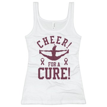 Cheer For A Cure Junior Fit Basic Bella 2x1 Rib Tank Top