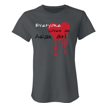 An Asian Girl Junior Fit Bella Sheer Longer Length Rib Tee