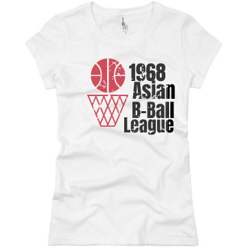 Vintage Asian Basketball Junior Fit Basic Bella Favorite Tee