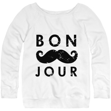 Bonjour Junior Fit Bella Triblend Slouchy Wideneck Sweatshirt