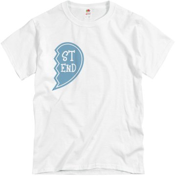 Best Friend White & Blue Unisex Basic Gildan Heavy Cotton Crew Neck Tee