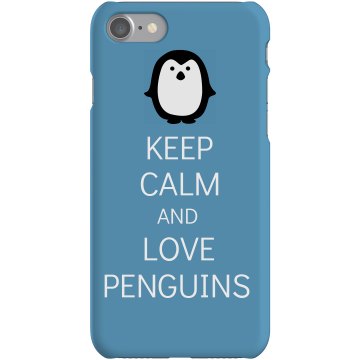 Keep Calm Love Penguins Rubber iPhone 4 & 4S Case White