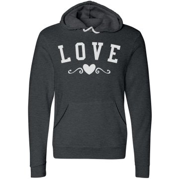 Rhinestone Love Hoodie Unisex Hanes Ultimate Cotton Heavyweight Hoodie