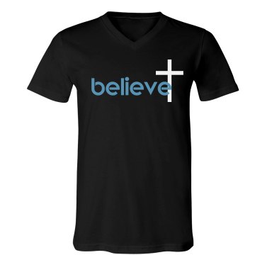 Believe Unisex Canvas V-Neck Jersey Tee