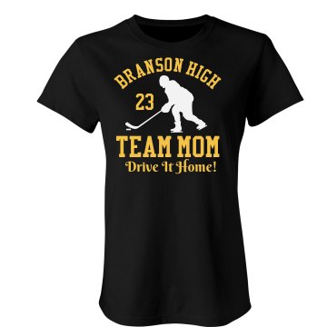 Team Hockey Mom Misses Relaxed Fit Port Authority 3/4 Sleeve Shirt