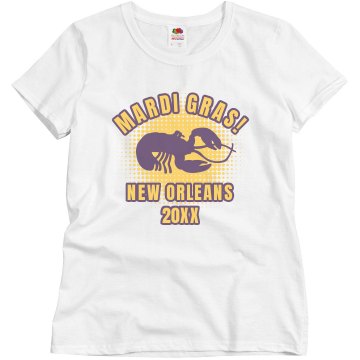 Yummy Mardi Gras Misses Relaxed Fit Basic Gildan Heavy Cotton Tee