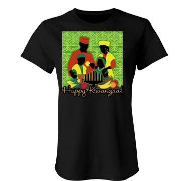 Happy Kwanzaa Misses Relaxed Fit Port Authority 3/4 Sleeve Shirt