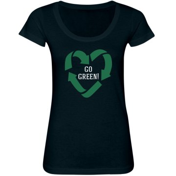 Go Green For Earth Day Junior Fit Bella Sheer Longer Length Scoopneck Tee