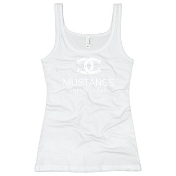 Mustangs Cheerleader Junior Fit Bella Longer Length 1x1 Rib Tank Top