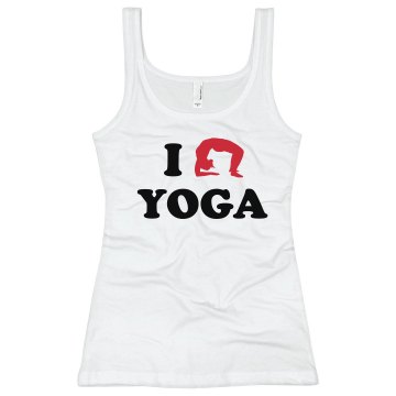 I Love Yoga Junior Fit Bella Longer Length 1x1 Rib Tank Top