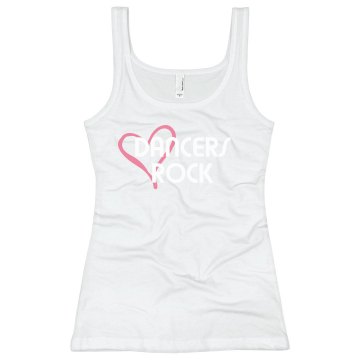 Dancers Rock Junior Fit Bella Longer Length 1x1 Rib Tank Top